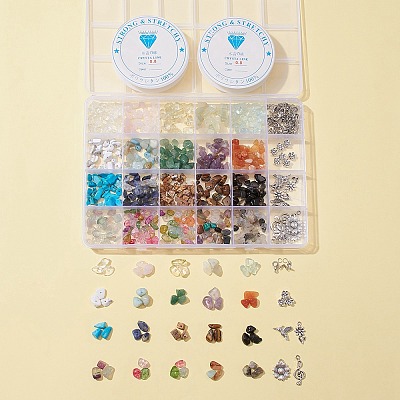DIY Gemstone Bracelet Necklace Making Kit DIY-FS0002-93-1