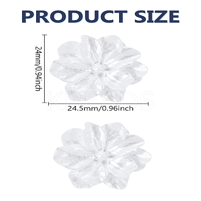 1Pair Flower Resin Stud Earrings EJEW-LP0008-007-1
