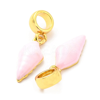Brass Enamel European Dangle Charms KK-M247-12G-1