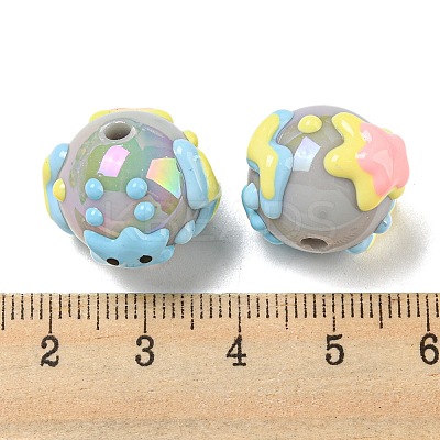 Hand Painted Opaque Acrylic with Enamel Beads LS-MACR-D031-04B-1