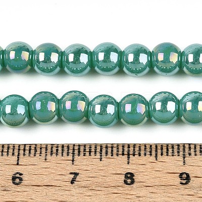 Electroplate Opaque Glass Beads Strands GLAA-T032-P6mm-AB12A-1