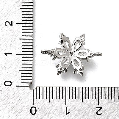 Brass Clear Cubic Zirconia Snowflake Connector Charms KK-Q048-19P-1