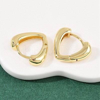 Brass Heart Hoop Earrings EJEW-L274-01G-1