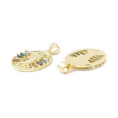 Rack Plating Brass Micro Pave Cubic Zirconia Pendants LS-KK-E278-05G-1