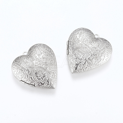 Tarnish Resistant 304 Stainless Steel Locket Pendants STAS-G146-02P-1