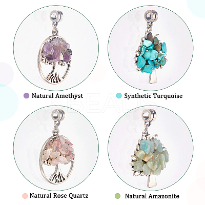 16Pcs 4 Styles Alloy European Dangle Charms FIND-SC0003-21-1