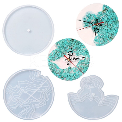 DIY Island Scenery Clock Silicone Molds DIY-E055-41-1