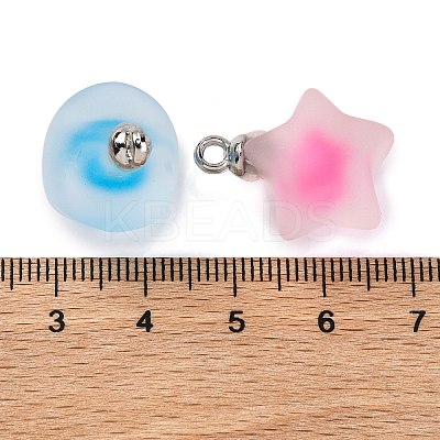 Frosted Resin Star Pendants RESI-U002-08-1