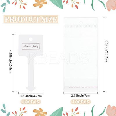 1 Set Paper Hair Ties Display Cards AJEW-WR0002-30-1