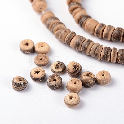 Natural Coconut Rondelle Bead Strands X-COCB-O001-11-1