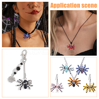18Pcs 9 Colors Glass Pendants PALLOY-WR00004-1
