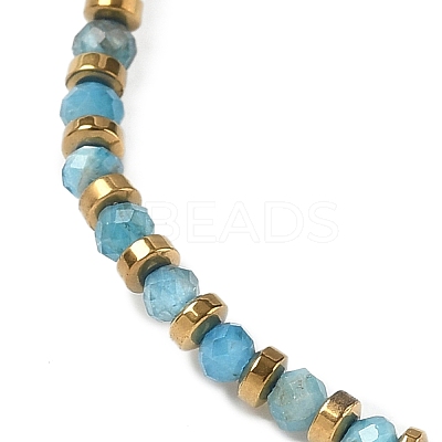 Natural Apatite Beaded Beaided Bead Barcelets for Women Men VG0816-1-1
