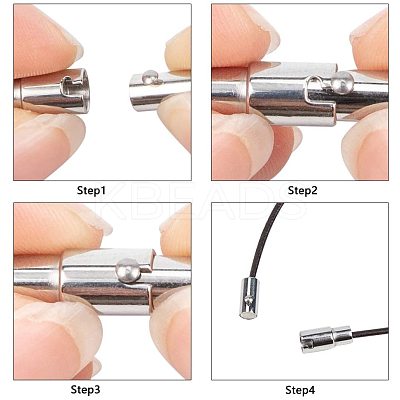 Smooth 304 Stainless Steel Locking Tube Magnetic Clasps STAS-UN0002-31P-1