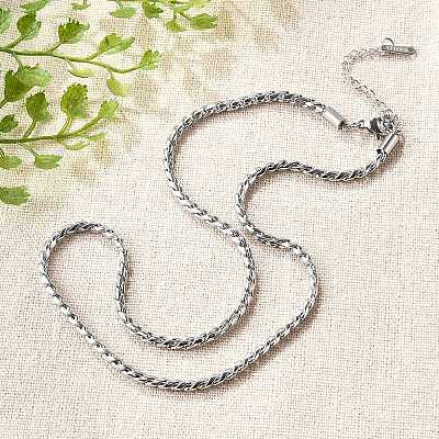 304 Stainless Steel Rope Chain Necklaces for Women LS-NJEW-Q026-02P-1