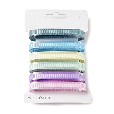 18 Yards 6 Colors Polyester Stripe Ribbon SRIB-C001-B09-1