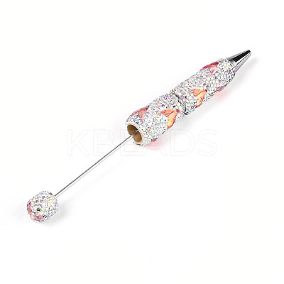 Fishtail Resin & Polymer Clay Pave Rhinestone Ball-Point Pen AJEW-T013-05B-1