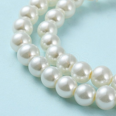 Baking Paint Pearlized Glass Pearl Round Bead Strands HY-Q330-8mm-02-1