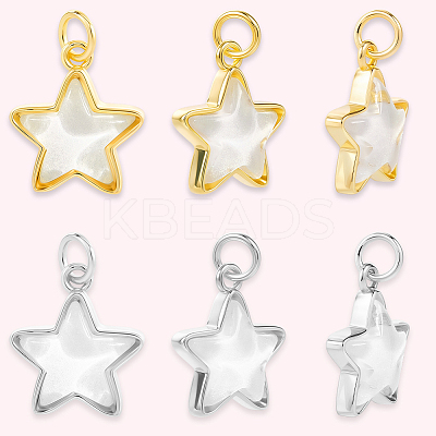 10Pcs 2 Colors Brass Charms KK-BBC0019-20B-1