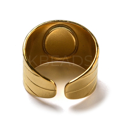 Ion Plating(IP) 304 Stainless Steel Open Cuff Rings STAS-Z060-16G-04-1