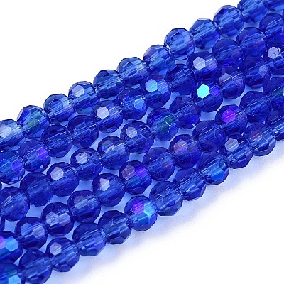 Electroplate Transparent Glass Beads Strands EGLA-A035-T4mm-L21-1