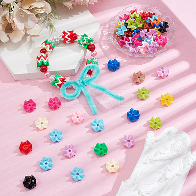80Pcs Opaque Acrylic Beads SACR-UN0001-05-1