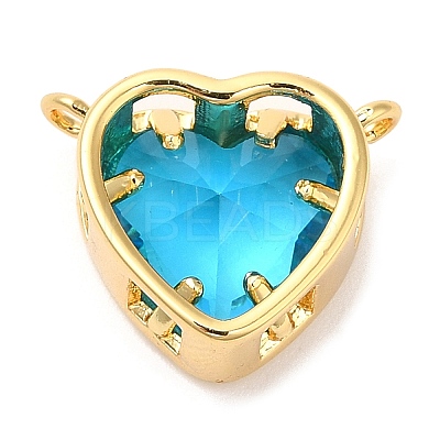 Real 18K Gold Plated Brass Heart Charms KK-D027-18G-1