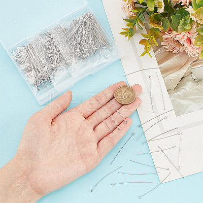 600Pcs 3 Styles 304 Stainless Steel Head Pins and Eye Pins Sets STAS-PH0004-89-1