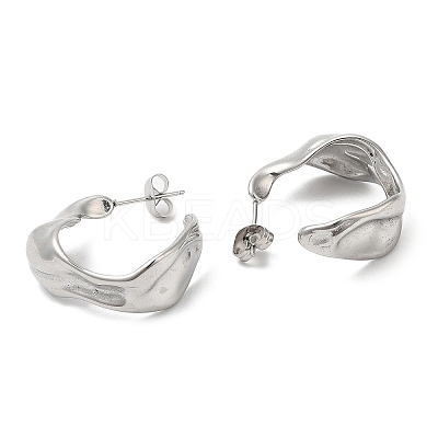 Non-Tarnish 304 Stainless Steel Irregular Twist Stud Earrings EJEW-B026-02P-1