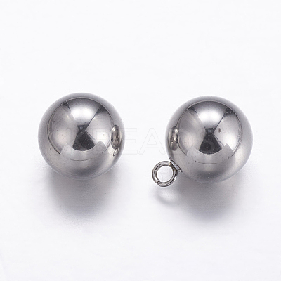 Tarnish Resistant 201 Stainless Steel Sphere Charms X-STAS-K146-048-10mm-1