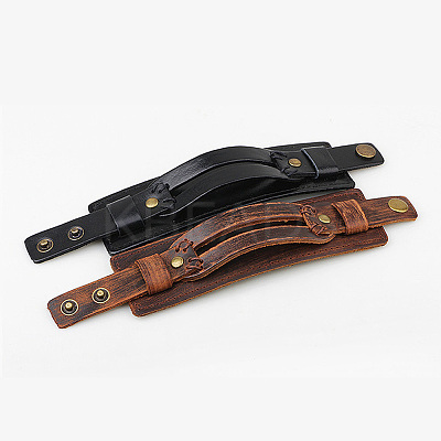 1Pc Cowhide Cord Wide Cord Bracelets BJEW-CL0001-07A-1