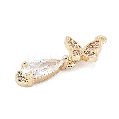 Brass Micro Pave Cubic Zirconia Pendants KK-M326-04G-1