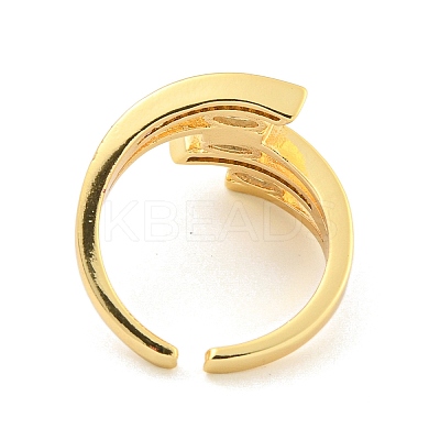 Clear Cubic Zirconia Open Cuff Ring RJEW-L121-021G-1
