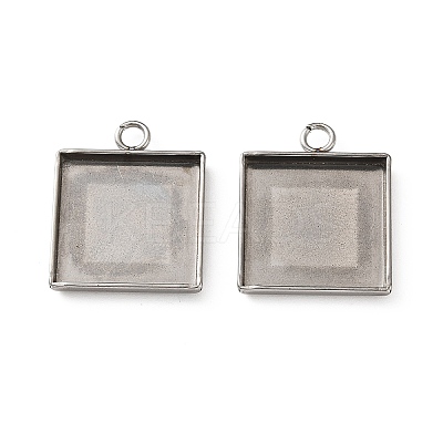 304 Stainless Steel Pendant Cabochon Settings STAS-Z201-02P-04-1