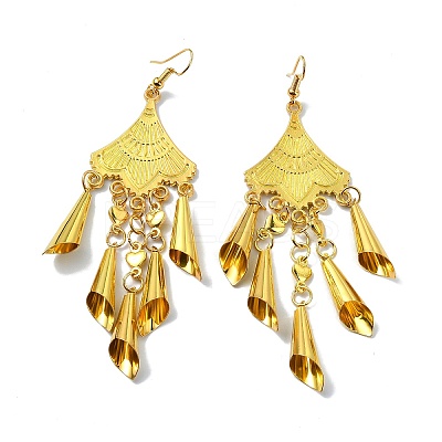 Golden Alloy Chandelier Earrings LS-EJEW-D092-03C-G-1