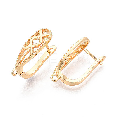 Brass Hoop Earring Findings KK-N267-30G-1