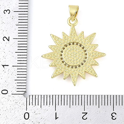 Rack Plating Brass Micro Pave Clear Cubic Zirconia Pendants KK-P287-46B-G-1