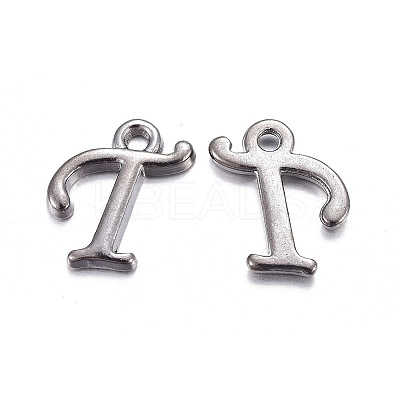 Gunmetal Plated Alloy Letter Pendants LS-PALLOY-J718-01B-T-1