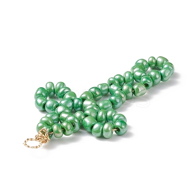 Glass Seed Beaded Big Pendants PALLOY-JF01824-1