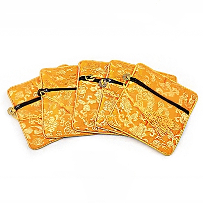 Chinese Brocade Tassel Zipper Jewelry Bag Gift Pouch ABAG-WH0005-46A-1