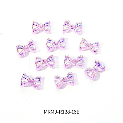 Electroplated Bowknot Resin Cabochons MRMJ-R128-16E-1
