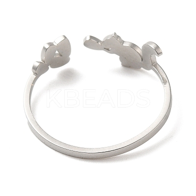 Non-Tarnish 304 Stainless Steel Open Cuff Rings LS-RJEW-K262-01C-P-1