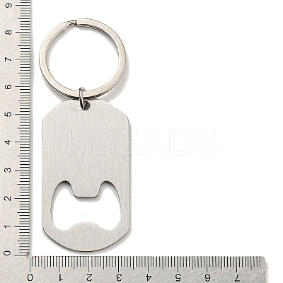Father's Day Gift 201 Stainless Steel Oval with Word Bottle Opener Keychains KEYC-E040-02P-02-1
