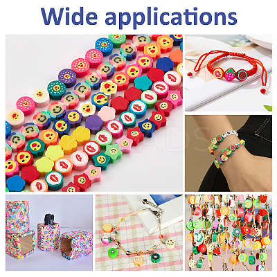 6 Strands 6 Style Handmade Polymer Clay Beads Strands CLAY-AR0001-22-1