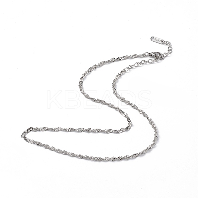 Non-Tarnish 304 Stainless Steel Singapore Chain Necklace for Men Women NJEW-K245-013B-1