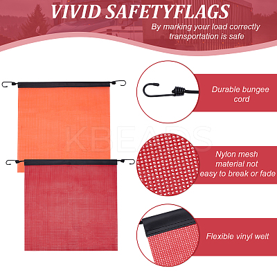8Pcs 2 Colors PVC Mesh Safety Flags with Hook AJEW-OC0013-31-1