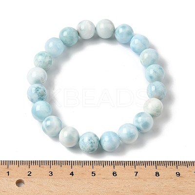 Round Natural Hemimorphite Beaded Stretch Bracelets for Men Women BJEW-B136-01C-1