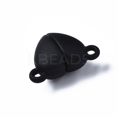 Spray Painted Alloy Magnetic Clasps with Loops PALLOY-T080-19A-01-NR-1