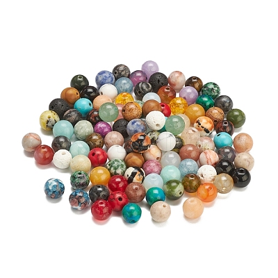 100Pcs Natural & Synthetic Gemstone Beads G-YW0001-11-1