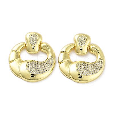 Brass with Cubic Zirconia Pendants KK-K353-06G-1