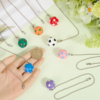 7Pcs Football Resin Charms Ceiling Fan Pull Chain Extenders PALLOY-CP00005-1